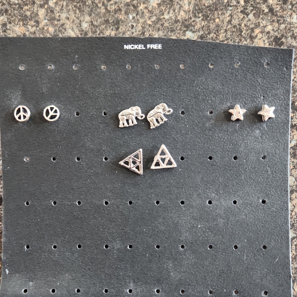 Silver Kids Earrings Set